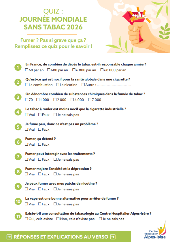 Quiz Journée Mondiale Sans Tabac 2026 - PNG